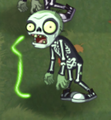 A glowing Lawn of Doom Zombie