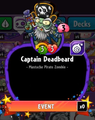 Event Captain Deadbeard's first set of new abilities and stats.