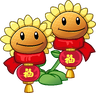 Twin Sunflower (scarf and bell)