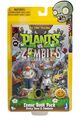 A Dr. Zomboss figure with a Crazy Dave figure and the Plants vs. Zombies: Lawnmageddon comic