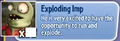 Exploding Imp's stickerbook description in Garden Warfare