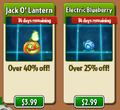 Reduced prices for Jack O' Lantern and Electric Blueberry